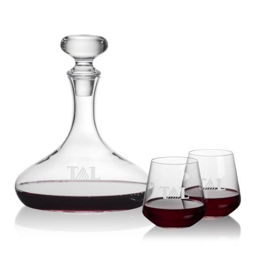 Corporate Gifts - Barware - Gift Sets - Stratford Decanter & Cannes Stemless Wine