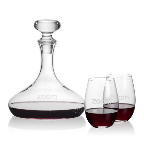 Corporate Gifts - Barware - Gift Sets - Stratford Decanter & Laurent Stemless Wine