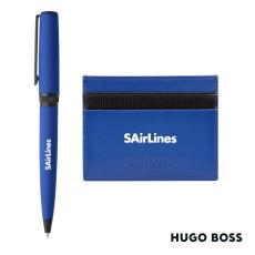 Employee Gifts - Hugo Boss Matrix Card Holder/Gear Matrix Ballpoint Pen