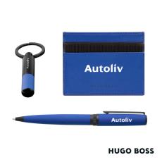 Employee Gifts - Hugo Boss Matrix Card Holder/Gear Matrix Ballpoint Pen/Keychain