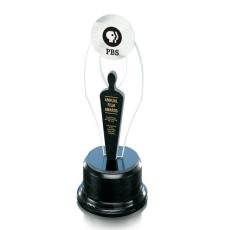 Employee Gifts - Hollywood 11" Trophy Starfire/Granite Crystal Award