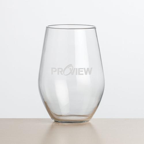 Corporate Gifts - Barware - Wine Glasses - Vale Stemless Wine - Deep Etch