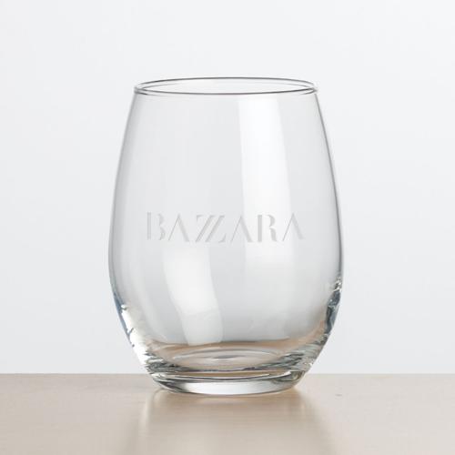 Corporate Gifts - Barware - Wine Glasses - Stanford Stemless Wine - Deep Etch