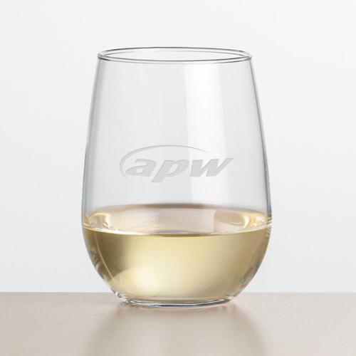 Corporate Gifts - Barware - Wine Glasses - Ossington Stemless Wine - Deep Etch