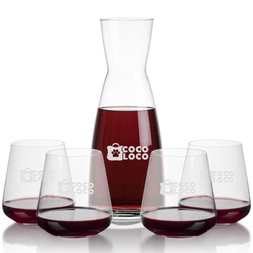 Corporate Gifts - Barware - Carafes - Winchester Carafe & Crestview Stemless