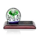 Aquarius Globe on Rosewood Base Glass Award
