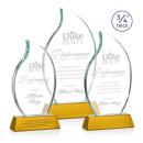 Croydon Amber on Newhaven Base Flame Crystal Award