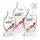 Croydon Full Color White on Newhaven Base Flame Crystal Award