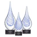 Kentwood Black on Paragon Base Tear Drop Glass Award