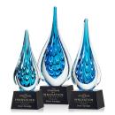 Worchester Black on Robson Base Tear Drop Glass Award