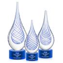 Kentwood Blue on Marvel Base Tear Drop Glass Award