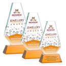 Kingsley Full Color Amber on Newhaven Base Polygon Crystal Award