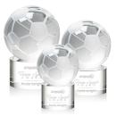 Soccer Ball Globe on Marvel Base Crystal Award