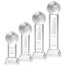 Soccer Ball Clear on Stowe Base Globe Crystal Award