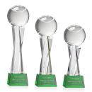 Tennis Ball Green on Grafton Base Globe Crystal Award