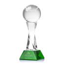 Tennis Ball Green on Langport Base Globe Crystal Award