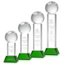 Tennis Ball Green on Stowe Base Globe Crystal Award