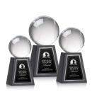 Baseball Globe on Tall Marble Base Crystal Award