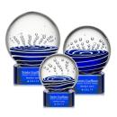 Tranquility Blue on Paragon Base Globe Glass Award