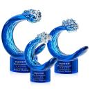 Oceana Blue on Marvel Base Circle Glass Award