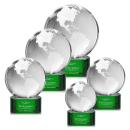 Globe Green on Paragon Base Globe Crystal Award