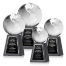 Globe Globe on Tall Marble Base Crystal Award