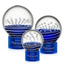 Tranquility Blue on Marvel Base Globe Glass Award