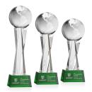 Globe Green on Grafton Base Globe Crystal Award