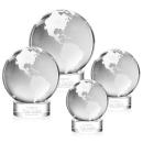 Globe Clear on Stanrich Base Globe Crystal Award