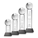 Globe Black on Stowe Base Globe Crystal Award