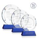 Gibralter Blue on Newhaven Base Circle Crystal Award