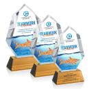 Norwood Full Color Amber on Newhaven Base Polygon Crystal Award