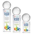 Pickleball Full Color Globe on Dakota Base Crystal Award