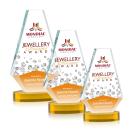 Kingsley Full Color Amber on Alberton Base Polygon Crystal Award
