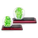 Vortex Globe on Rosewood Base Glass Award