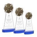Fire Dept Blue on Alberton Base Unique Crystal Award