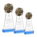 Fire Dept Sky Blue on Alberton Base Unique Crystal Award