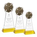 Fire Dept Gold on Hartford Base Unique Crystal Award