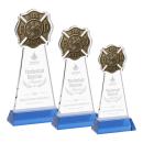 Fire Dept Sky Blue on Hartford Base Unique Crystal Award