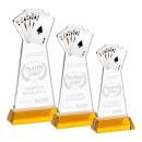Poker Amber on Hartford Base Unique Crystal Award