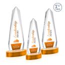Cheswick Full Color Amber on Alberton Base Obelisk Crystal Award