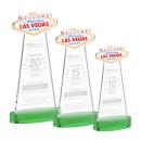 Las Vegas Green on Alberton Base Unique Crystal Award