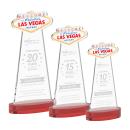 Las Vegas Red on Alberton Base Unique Crystal Award
