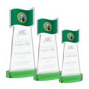 Flag Green on Alberton Base Unique Crystal Award