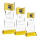 Flag Gold on Hartford Base Unique Crystal Award