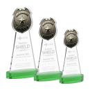 Police Badge Green on Alberton Base Unique Crystal Award