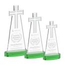 Cross Green on Alberton Base Unique Crystal Award