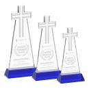 Cross Blue on Hartford Base Unique Crystal Award
