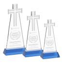 Cross Sky Blue on Hartford Base Unique Crystal Award