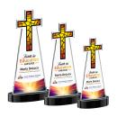 Cross Full Color Black on Alberton Base Unique Crystal Award